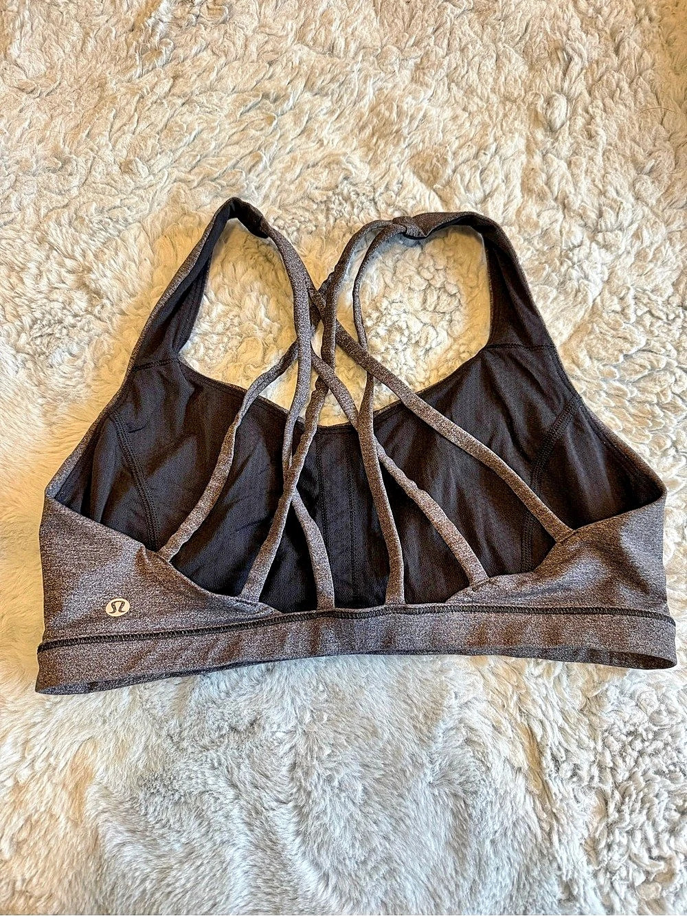 lululemon Energy Bra *Strapped Sports Bra Black & Gray Size 10